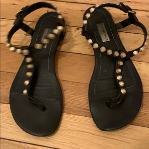 Balenciaga black stud sandals size 37